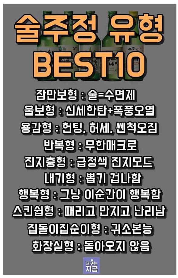 포모스 술주정 유형 BEST 10 술주정 유형 BEST 10