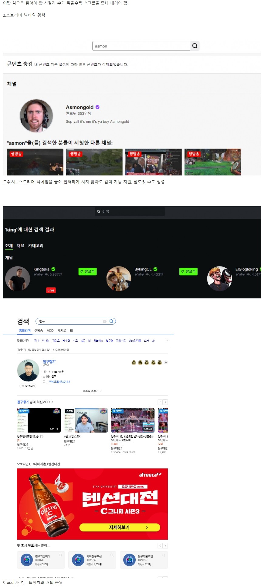 포털사이트가 본진인 치지직의 검색 기능 정리
