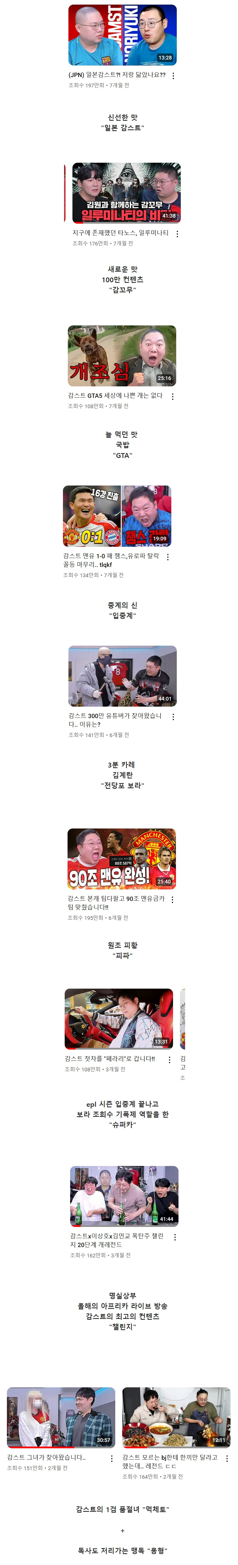 이번년도 감스트 존재하게 한 컨텐츠 정리