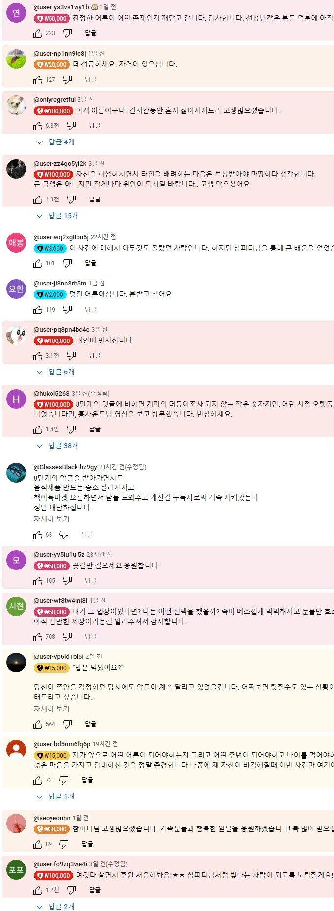 충격적인 쯔양 옹해줬던 참피디 후원상황