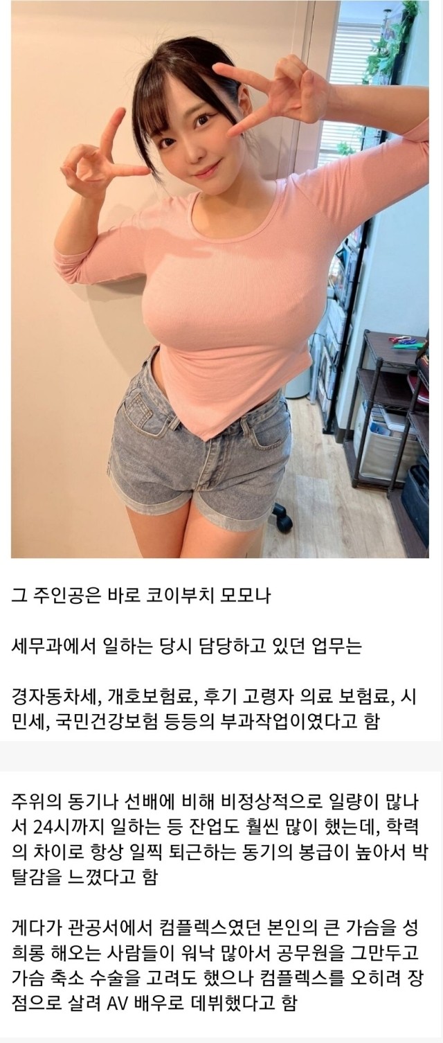 실제 공무원 출신이라는 av배우 ㄷㄷ