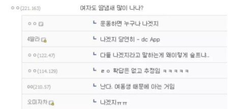 여자도 땀냄새 많이 나냐? 