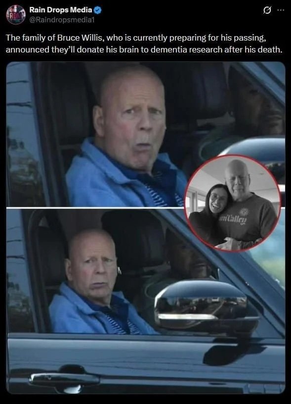 브루스 윌리스, 매우 위독...가족들 임종 준비 