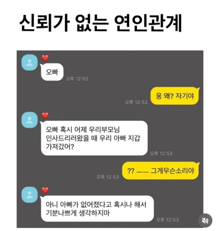 신뢰가 없는 연인관계